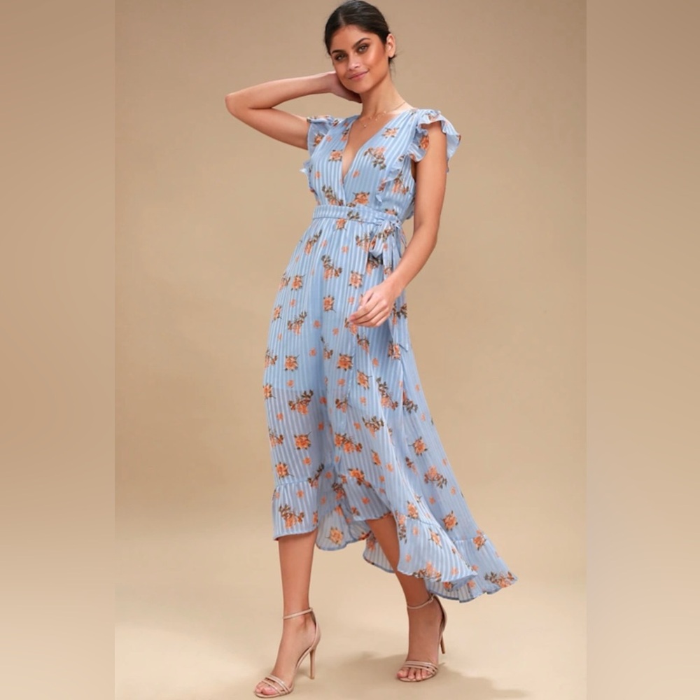 ASTR the label Floral Blue Maxi Dress